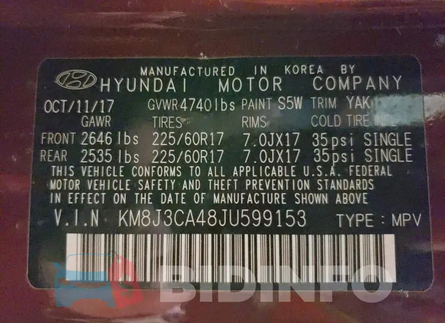 KM8J3CA48JU599153 Photo# 12