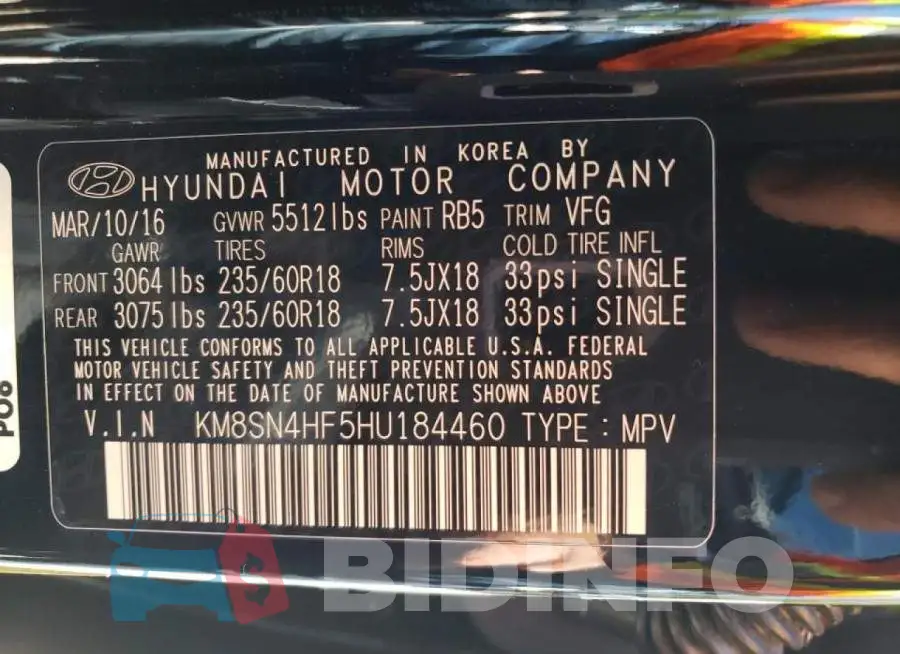 KM8SN4HF5HU184460 Photo# 14