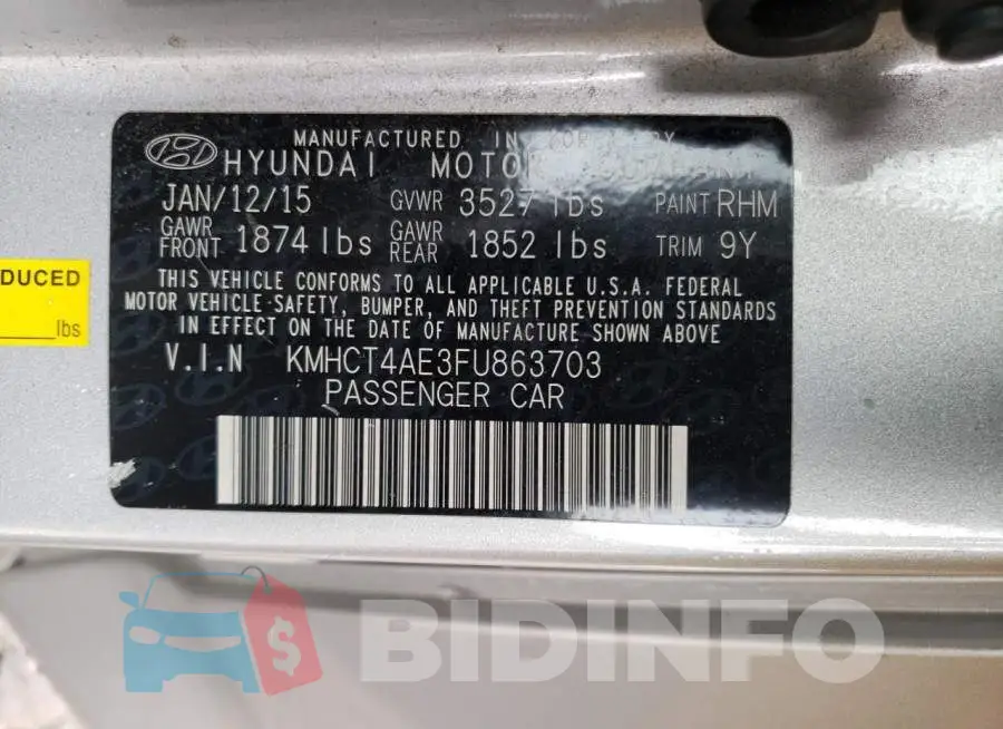 KMHCT4AE3FU863703 Photo# 12