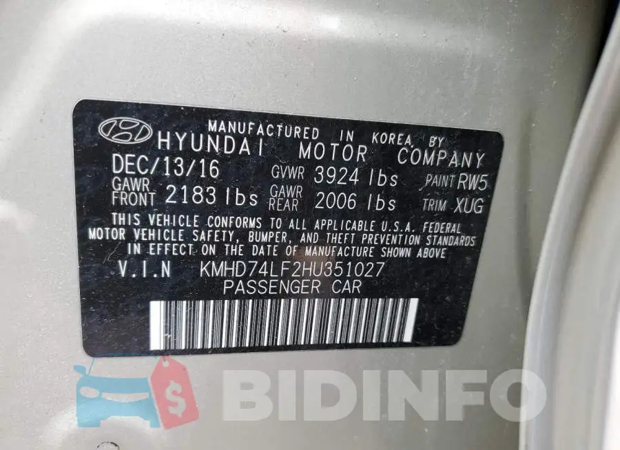 KMHD74LF2HU351027 Photo# 12