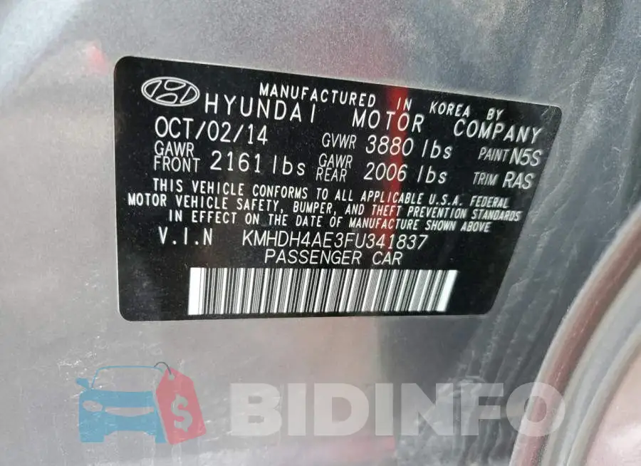 KMHDH4AE3FU341837 Photo# 12