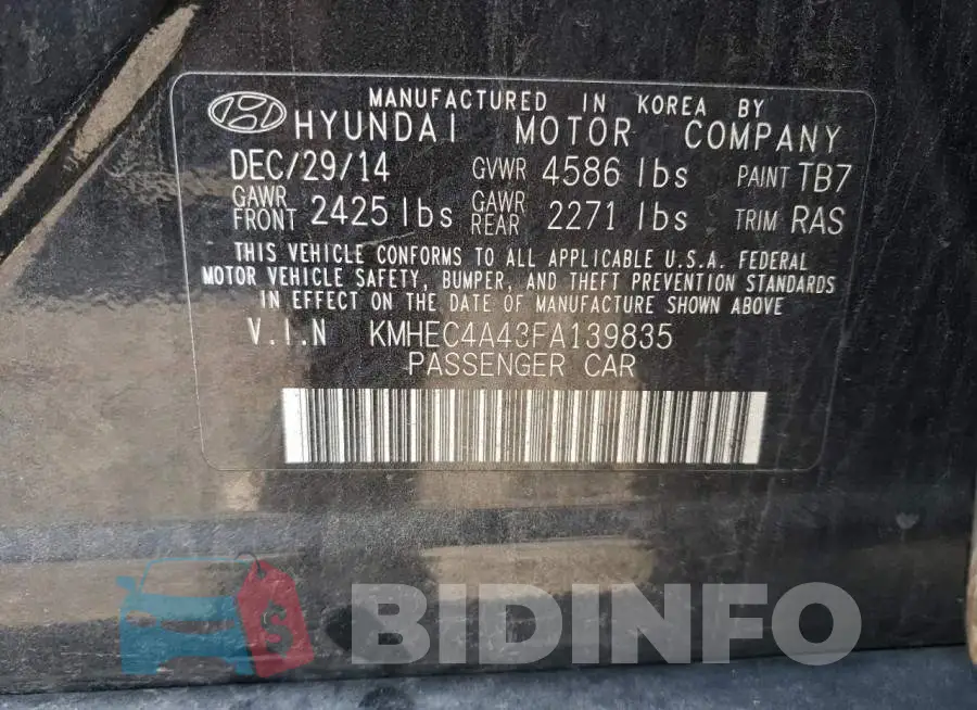 KMHEC4A43FA139835 Photo# 12