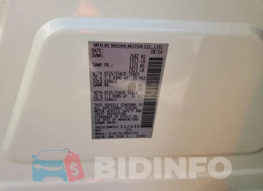 5N1AL0MM3EC552439 Photo# 13
