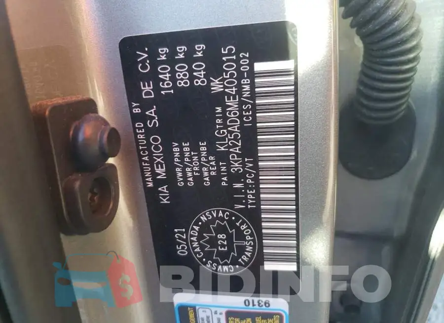 3KPA25AD6ME405015 Photo# 12