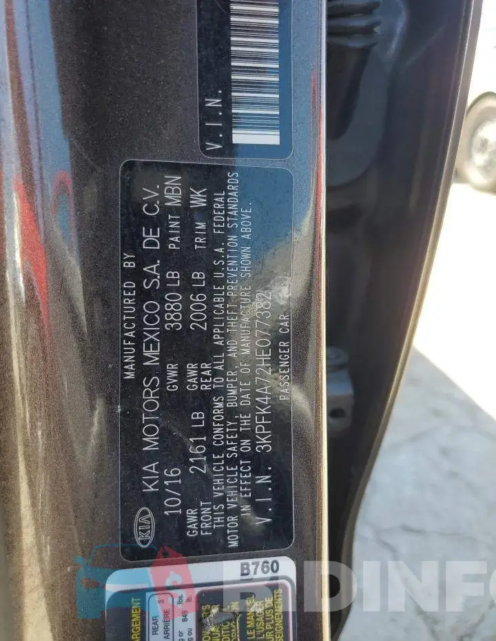 3KPFK4A72HE077382 Photo# 12