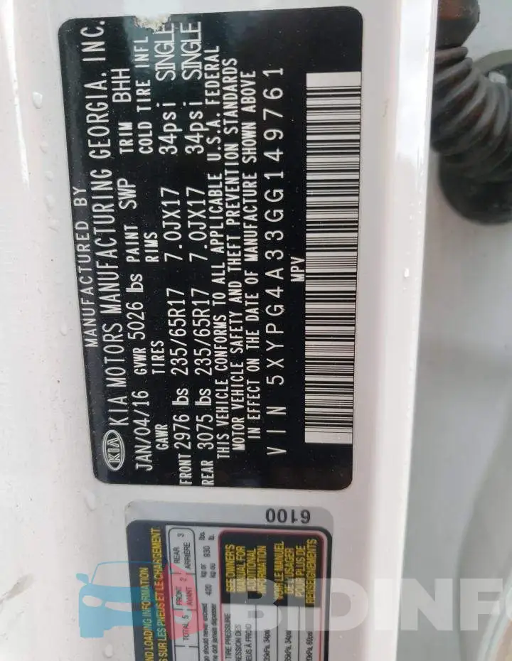 5XYPG4A33GG149761 Photo# 13