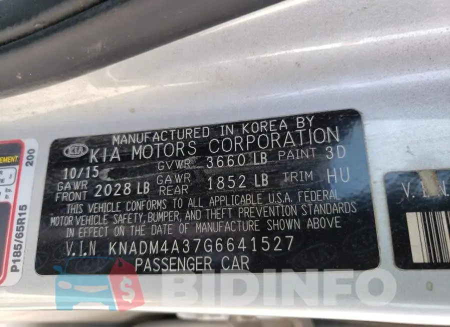 KNADM4A37G6641527 Photo# 13