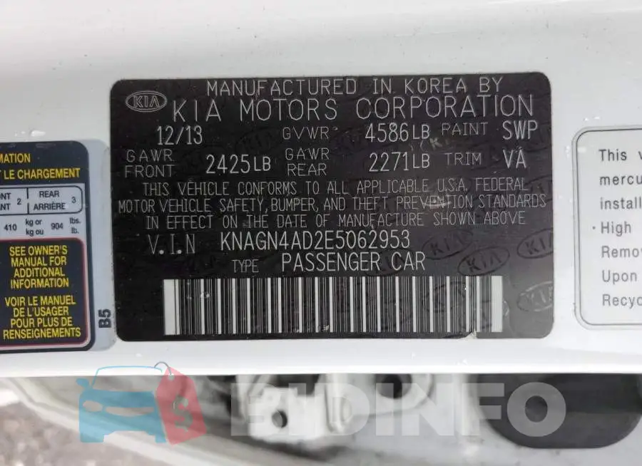 KNAGN4AD2E5062953 Photo# 12