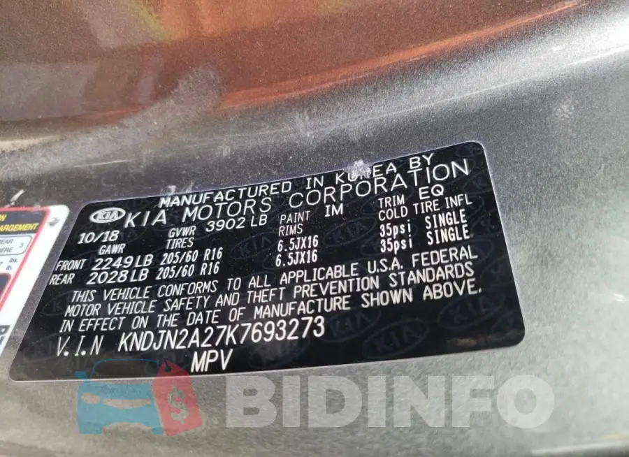 KNDJN2A27K7693273 Photo# 12