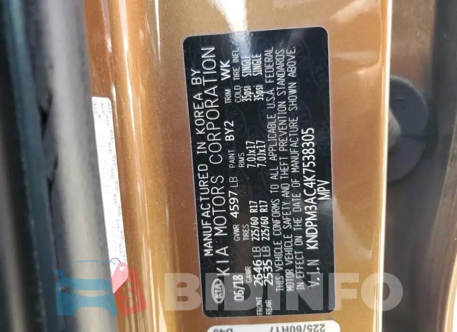 KNDPM3AC4K7538305 Photo# 13