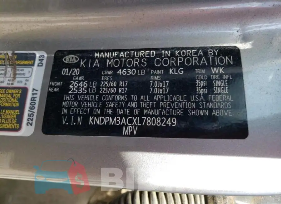 KNDPM3ACXL7808249 Photo# 13