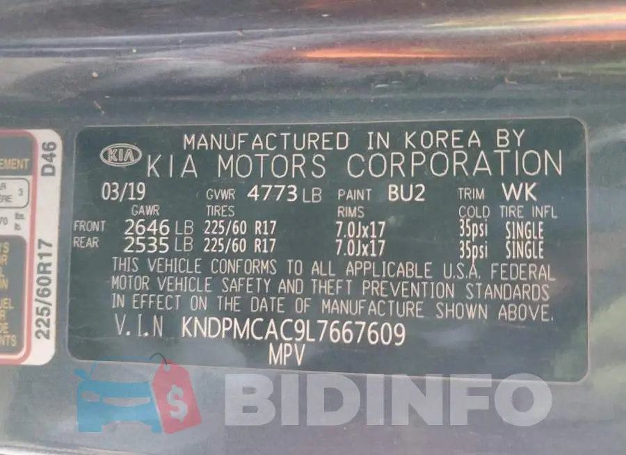 KNDPMCAC9L7667609 Photo# 12
