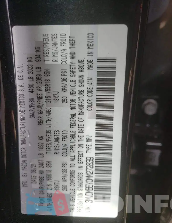 3MVDMBEY0MM272839 Photo# 14