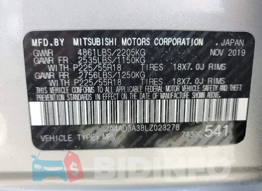 JA4AD3A38LZ023278 Photo# 13