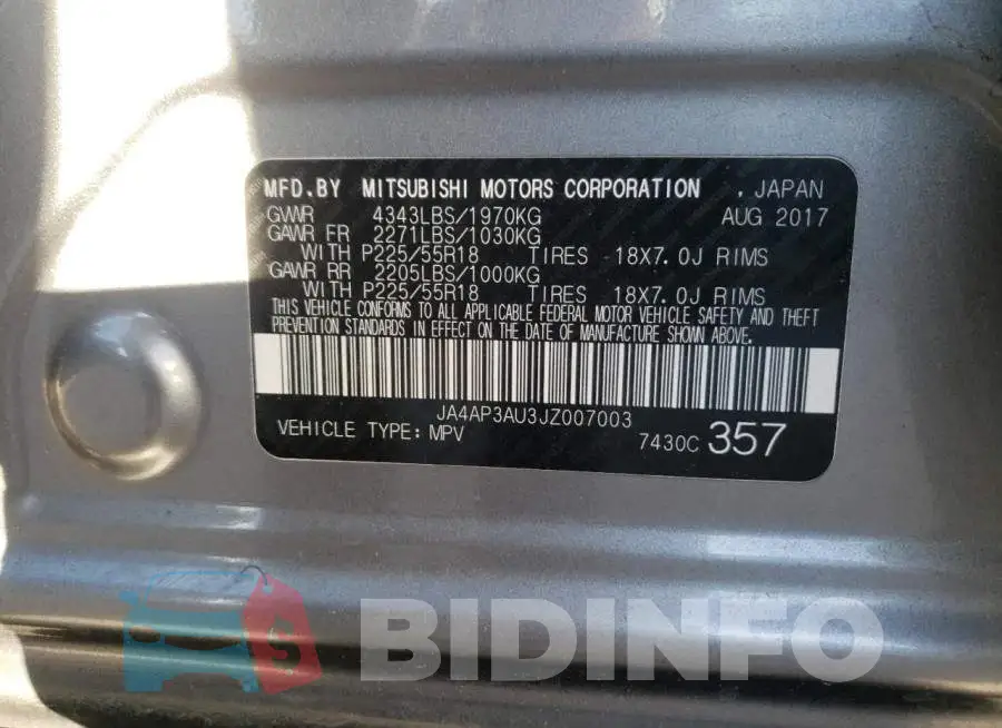 JA4AP3AU3JZ007003 Photo# 14