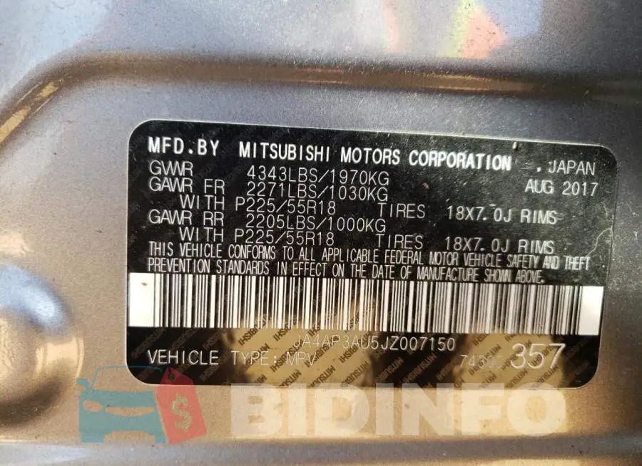 JA4AP3AU5JZ007150 Photo# 12