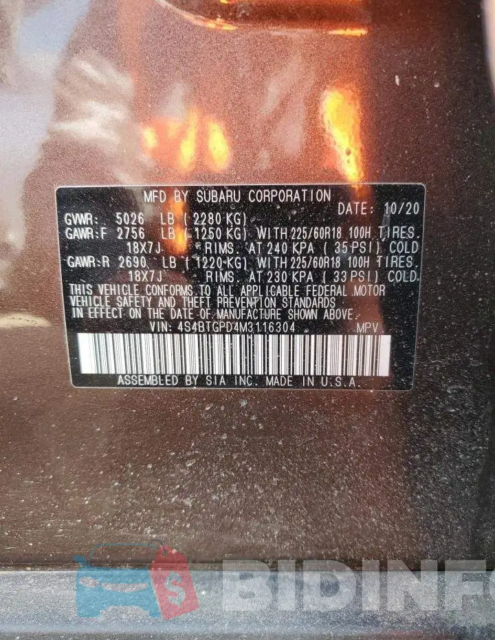 4S4BTGPD4M3116304 Photo# 12