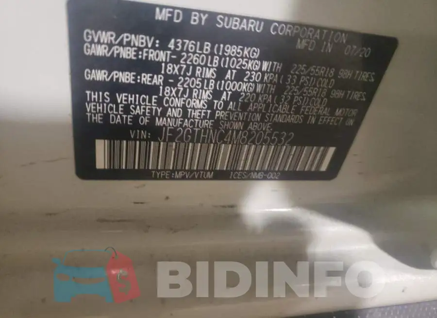 JF2GTHNC4M8205532 Photo# 12