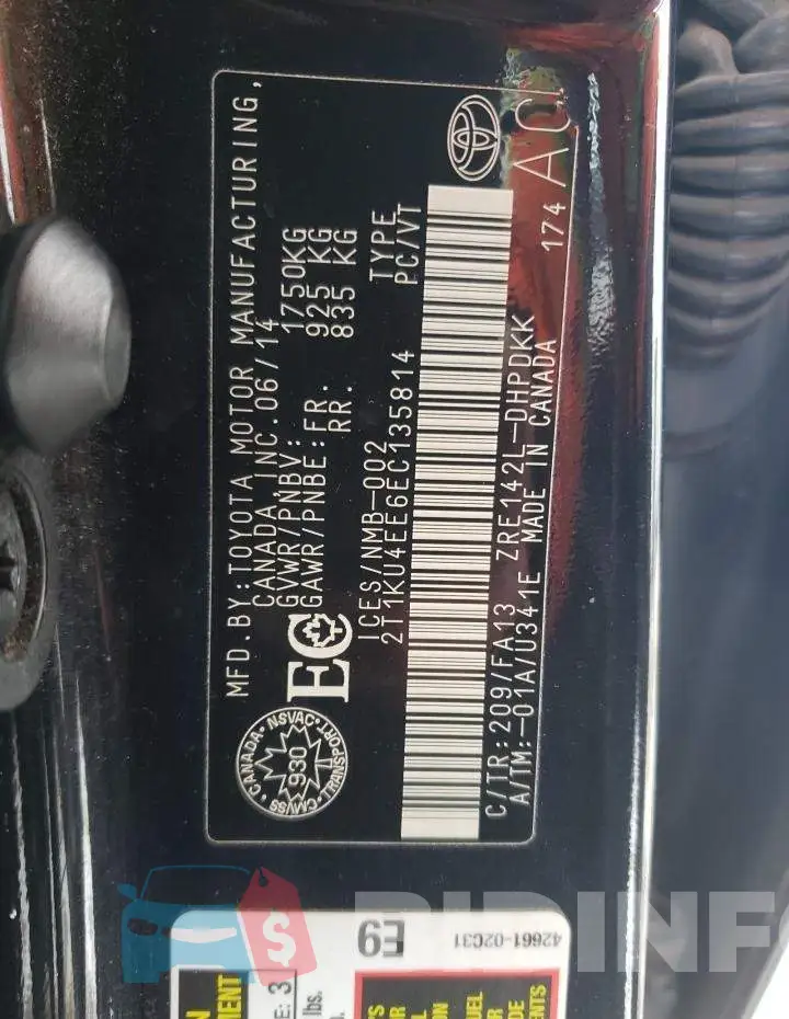 2T1KU4EE6EC135814 Photo# 13