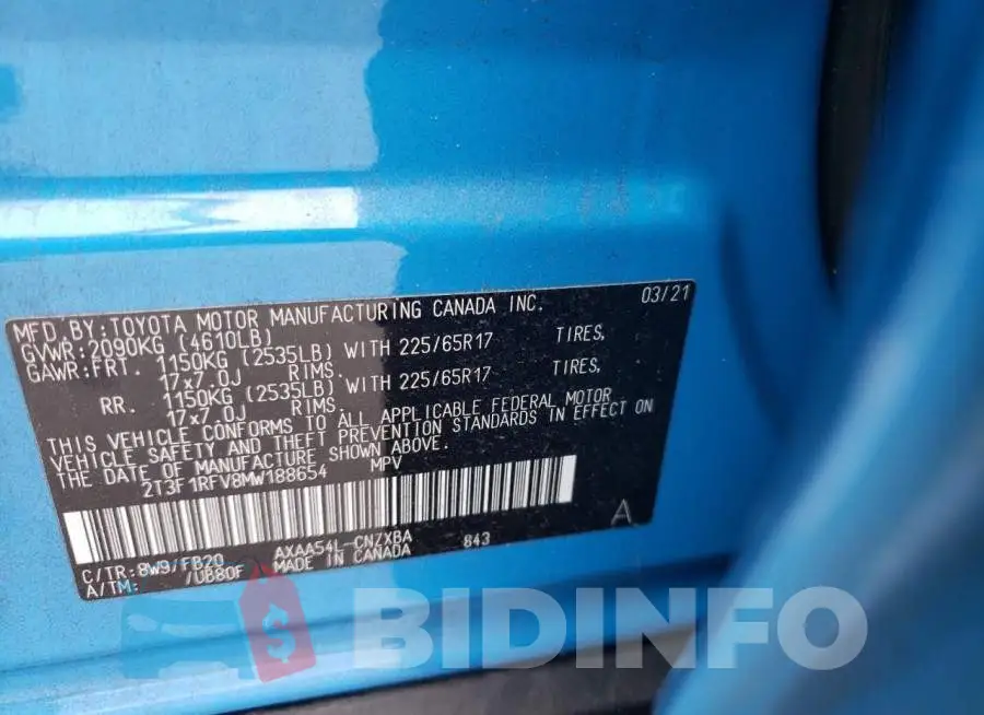 2T3F1RFV8MW188654 Photo# 12