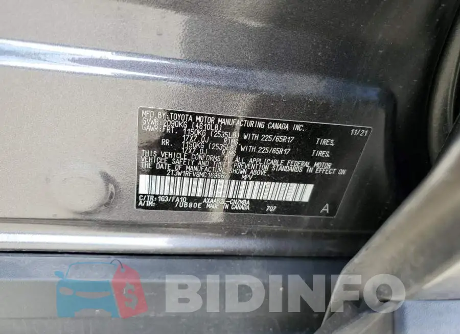 2T3W1RFV8MC169667 Photo# 13