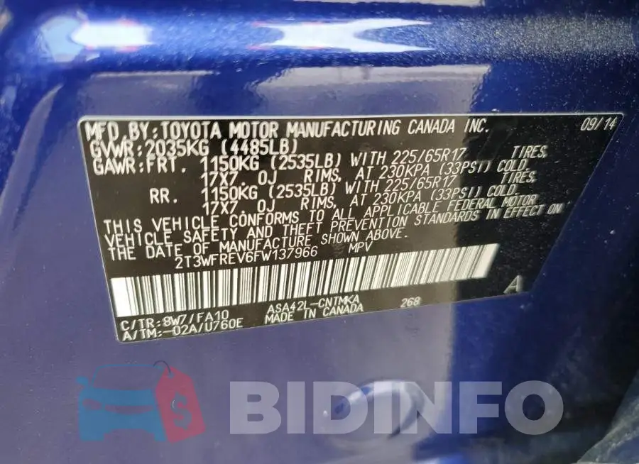 2T3WFREV6FW137966 Photo# 14