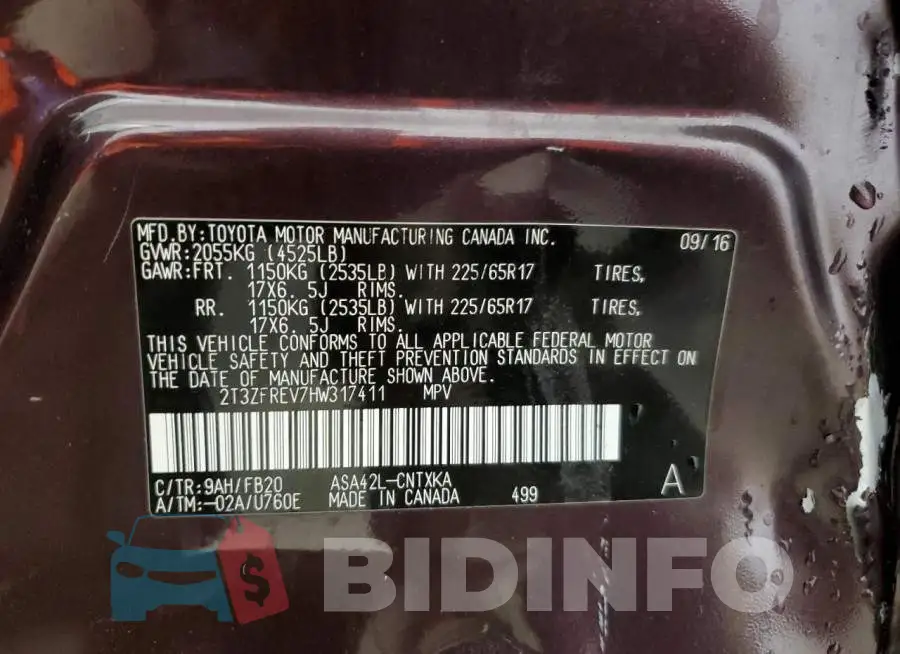 2T3ZFREV7HW317411 Photo# 12