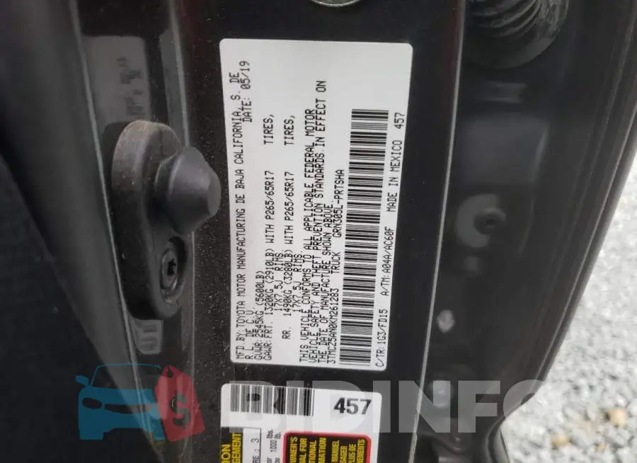3TMCZ5AN0KM261283 Photo# 12