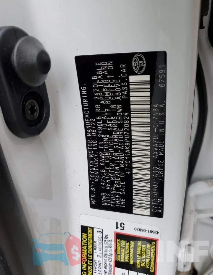4T1C11AK8PU720824 Photo# 13
