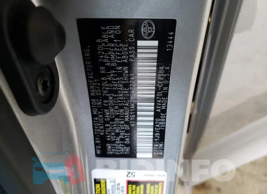 4T1G11AK7MU472241 Photo# 12