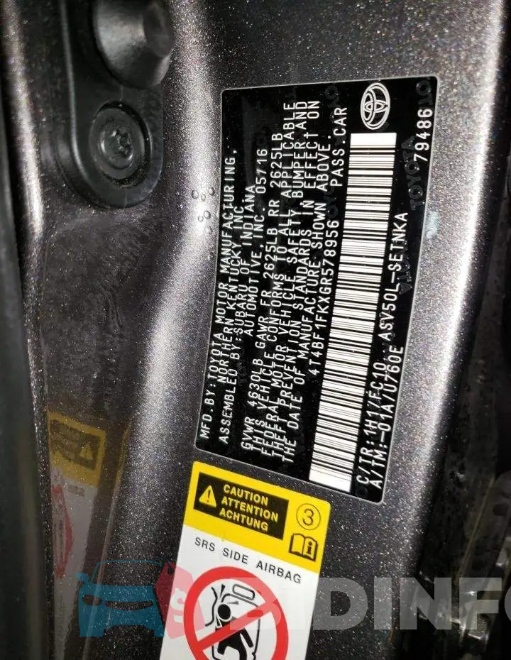 4T4BF1FKXGR578956 Photo# 13