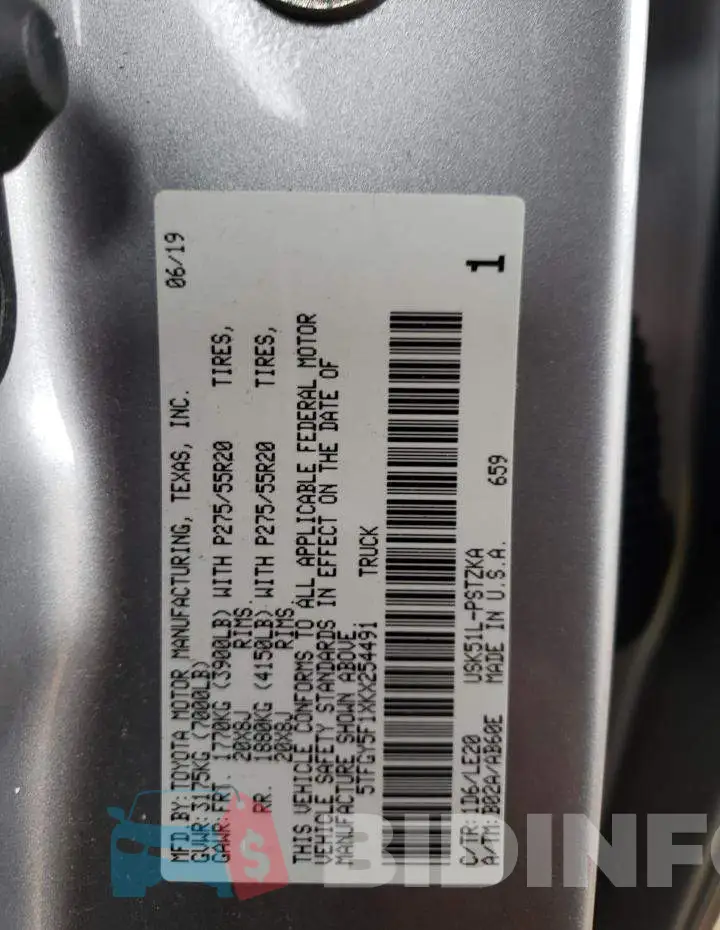 5TFGY5F1XKX254491 Photo# 12
