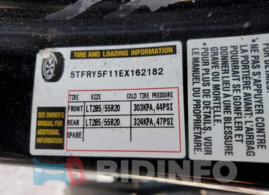 5TFRY5F11EX162182 Photo# 12