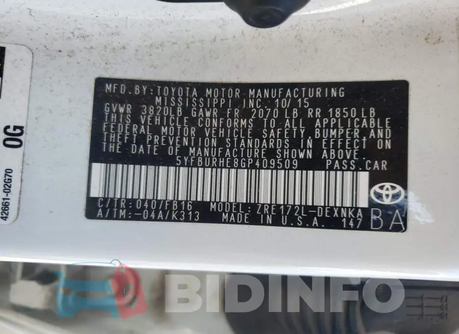 5YFBURHE8GP409509 Photo# 12