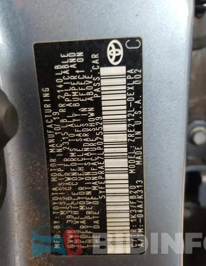 5YFEPRAE7LP075529 Photo# 12