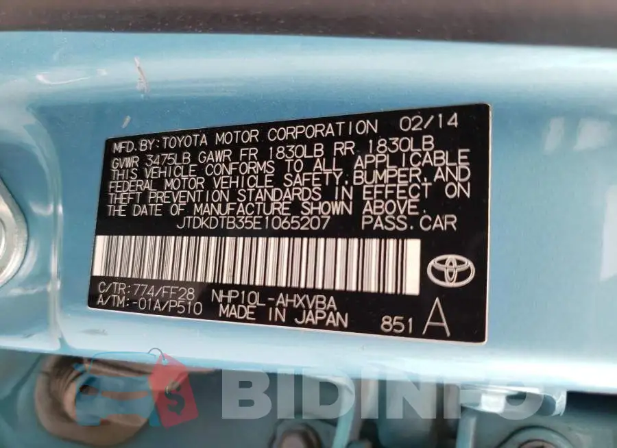 JTDKDTB35E1065207 Photo# 12