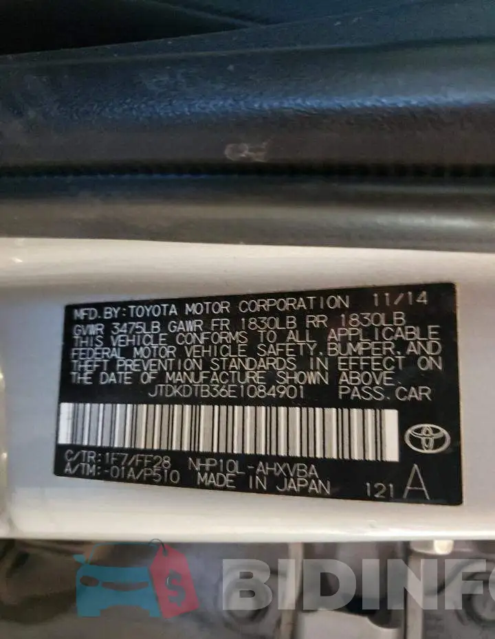 JTDKDTB36E1084901 Photo# 12