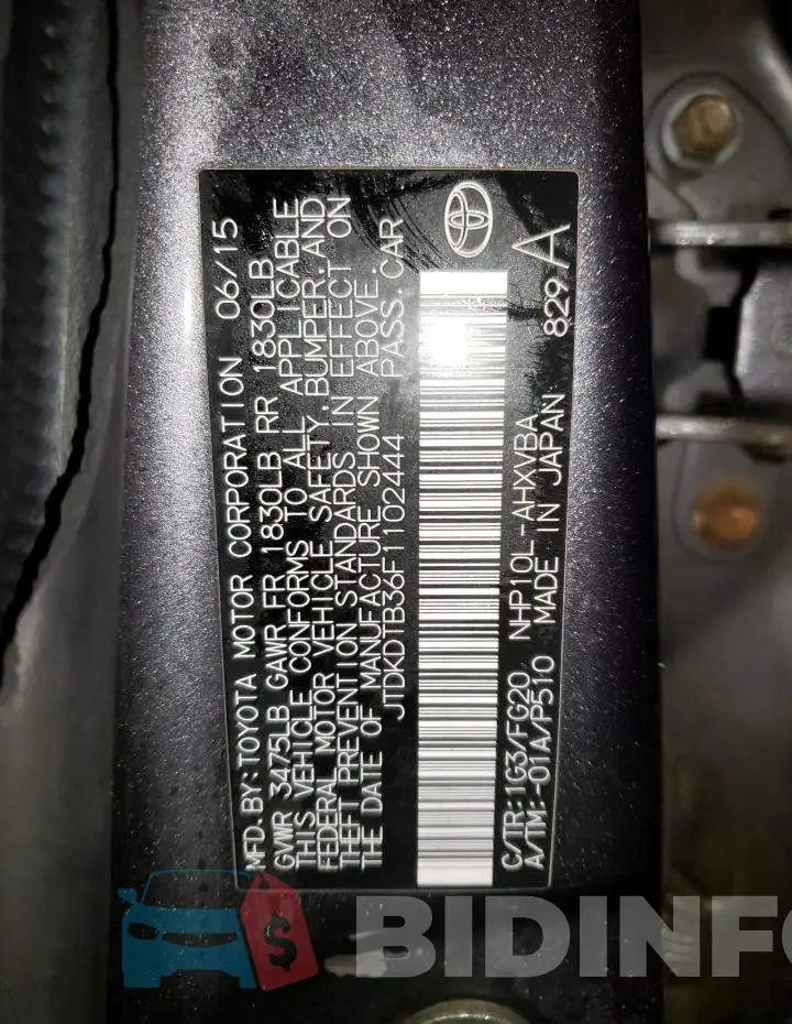 JTDKDTB36F1102444 Photo# 12