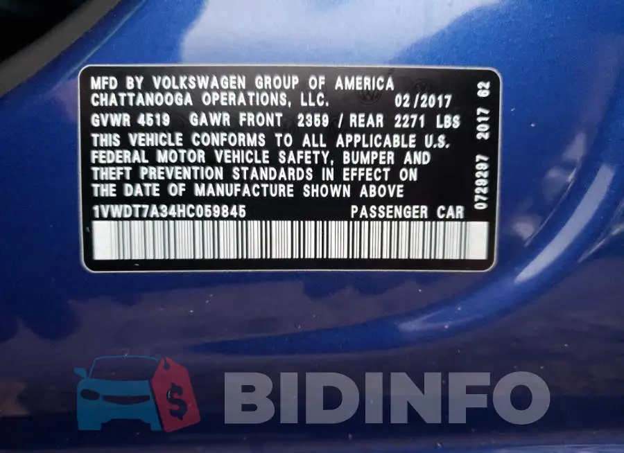 1VWDT7A34HC059845 Photo# 10