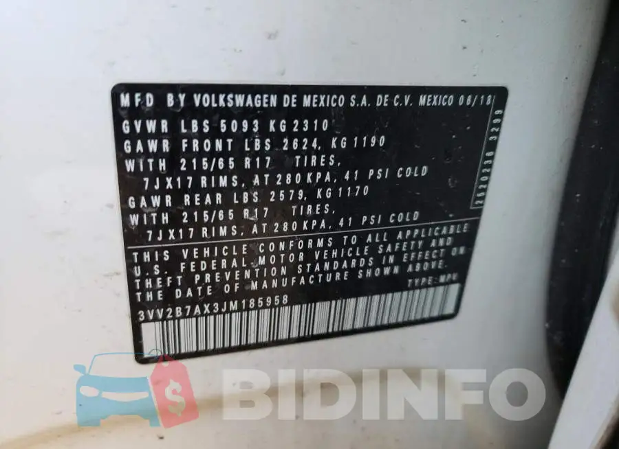 3VV2B7AX3JM185958 Photo# 13