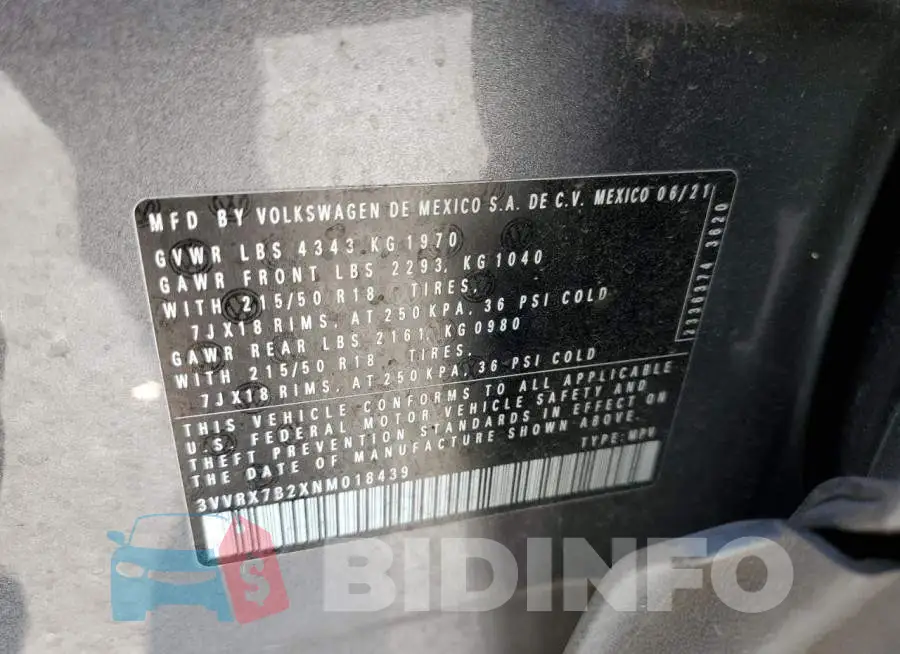3VVRX7B2XNM018439 Photo# 10