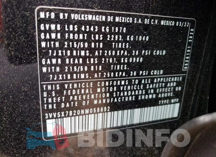 3VVSX7B20NM058692 Photo# 12