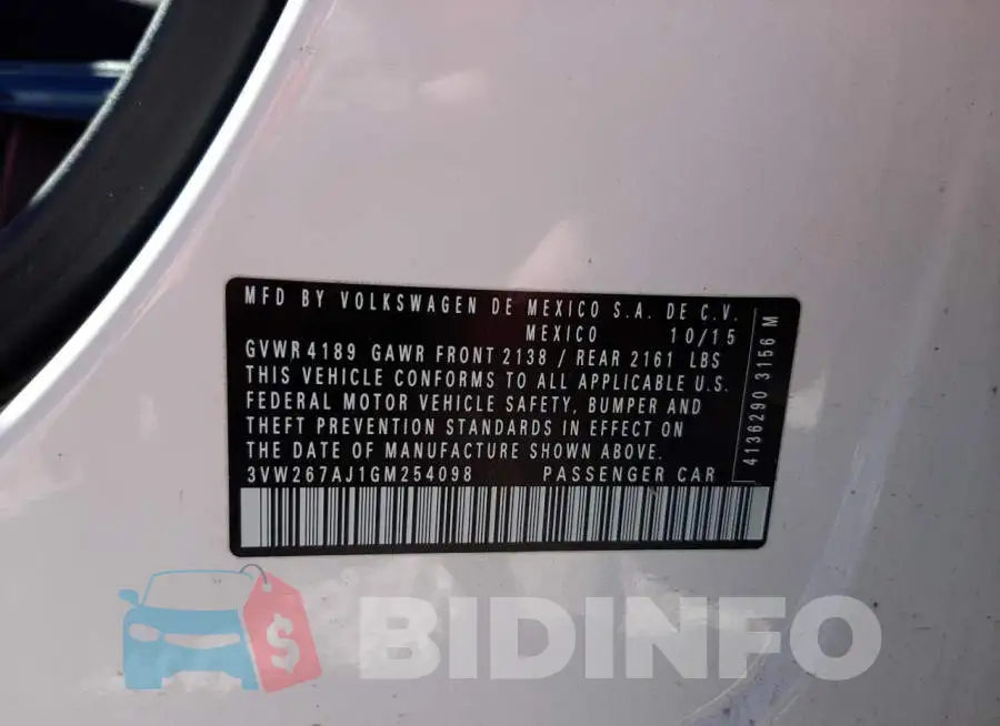 3VW267AJ1GM254098 Photo# 12