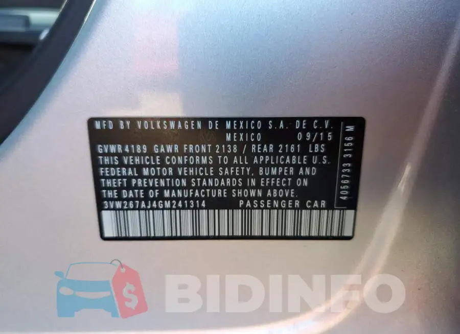 3VW267AJ4GM241314 Photo# 13