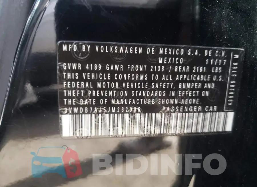 3VWDB7AJ5JM262006 Photo# 12