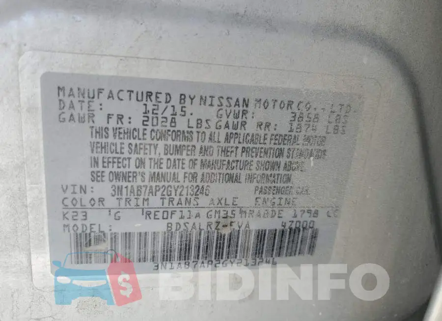 3N1AB7AP2GY213246 Photo# 12