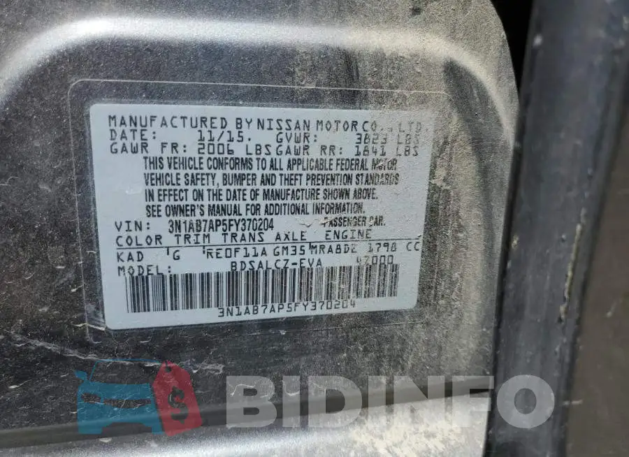 3N1AB7AP5FY370204 Photo# 12