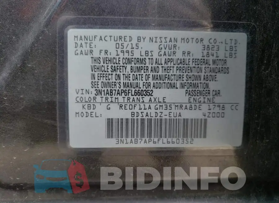 3N1AB7AP6FL660352 Photo# 12