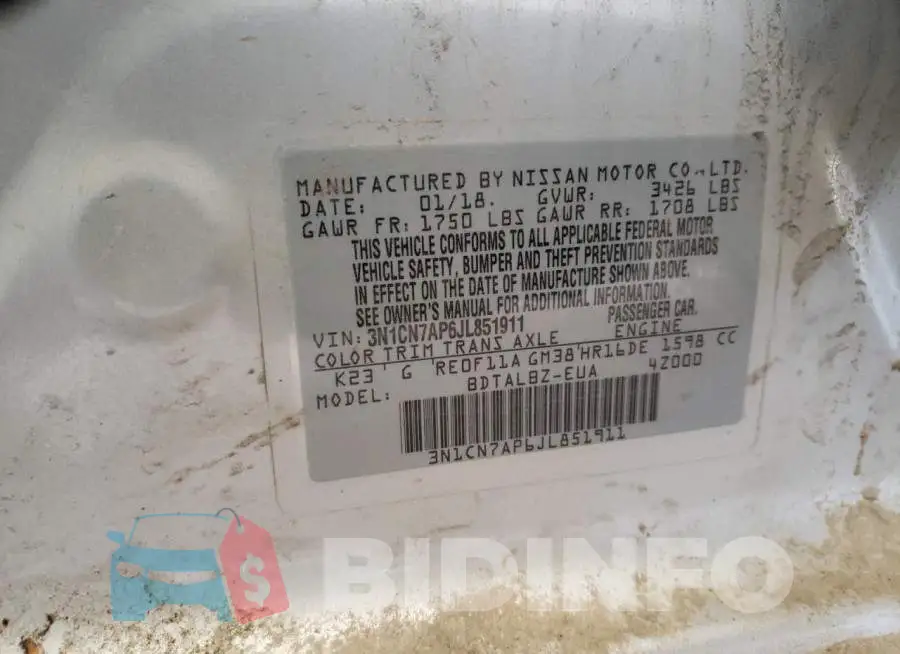 3N1CN7AP6JL851911 Photo# 13