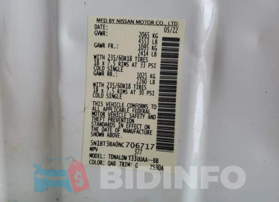 5N1BT3BA0NC706717 Photo# 13